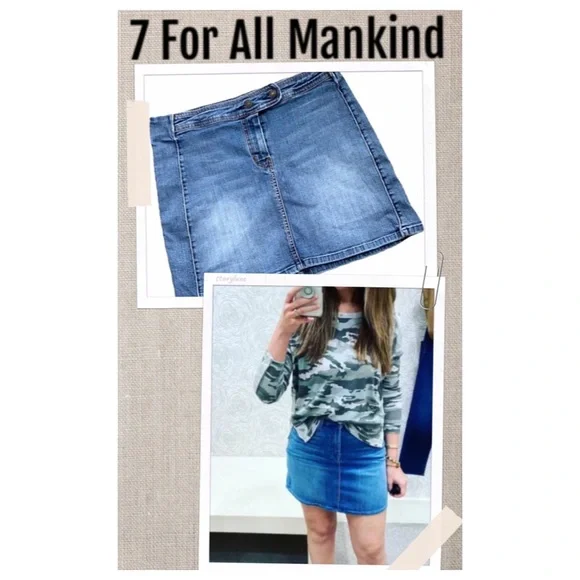 Skirt 7 For All Mankind Skirt mini denim skirt Size 32 - Picture 3 of 11
